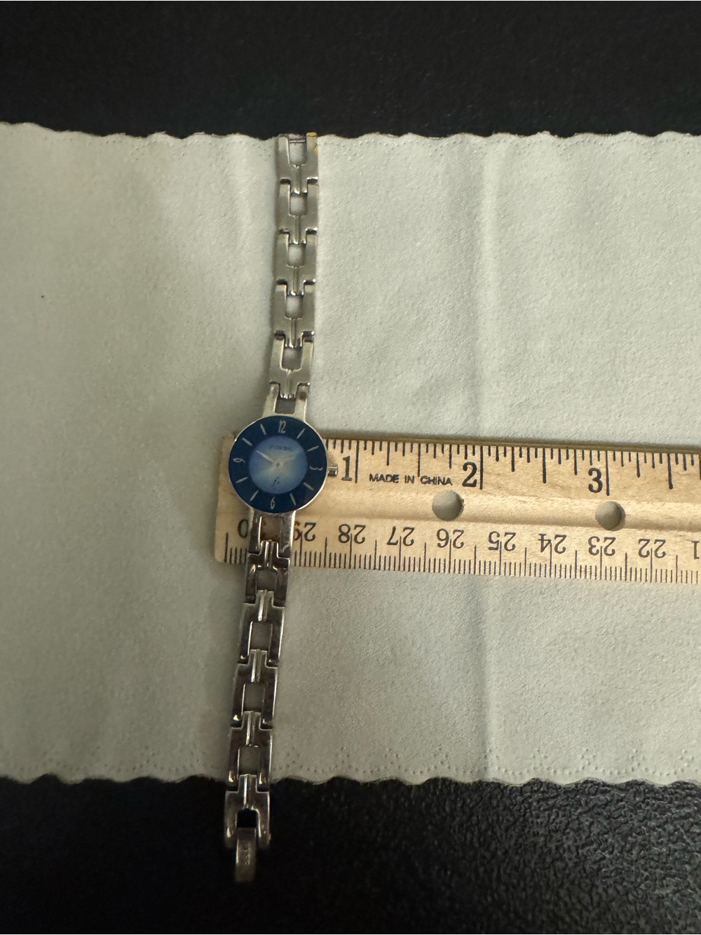 Fossil Silver-Tone Bracelet Watch with Blue Dial - Picture 2 of 16
